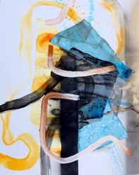 Abstrait bleu et orange dynamique