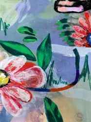 Fleurs abstraites aux couleurs vives