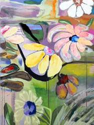 Fleurs abstraites aux couleurs vives