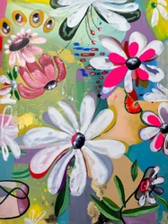 Fleurs abstraites aux couleurs vives
