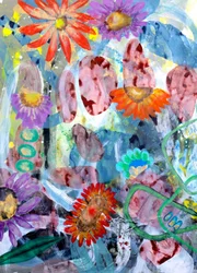 Fleurs abstraites aux couleurs vives