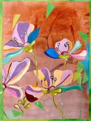Fleurs abstraites aux couleurs vives