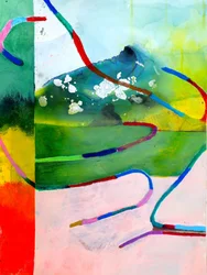 Paysage abstrait aux couleurs vives