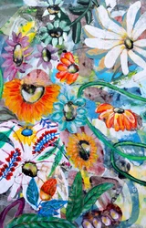 Un jardin floral haut en couleur