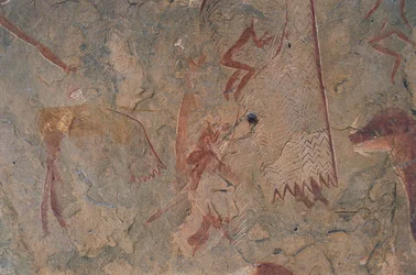 Figures humaines et animales (peinture rupestre)
