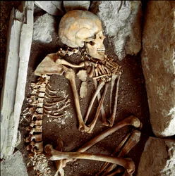 Préhistoire : squelette féminin de la grotte de l