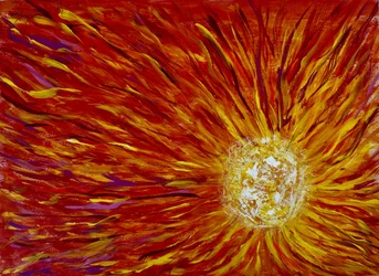 Soleil abstrait flamboyant