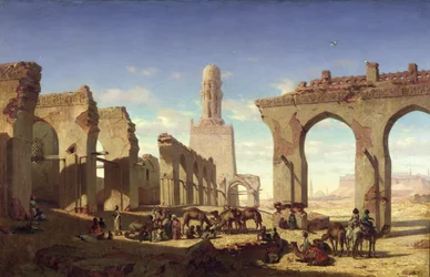 Ruines de la mosquée du calife El Haken, Le Caire, vers 1840