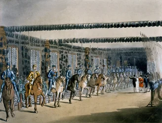 La tour des armures de cheval, gravure réalisée par R. Ackerman, 1809