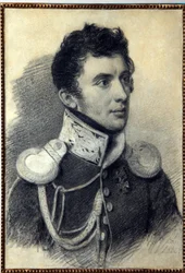 Portrait du décembriste Nikita Muravyov (1797-1843). Œuvre de Pyotr Fyodorovich Sokolov (Pierre Sokolov) (1791-1848), crayon et pastel sur carton, 1822