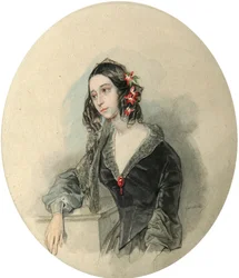 Portrait de la poétesse Yevdokiya Rostopchina, 1811-1858, 1846