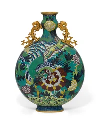 Un grand flacon de lune en émail cloisonné