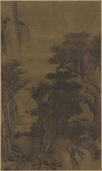 Paysage avec temple et voyageurs