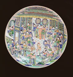 Grand plat Famille Verte, période Kangxi (1662-1722) (porcelaine)