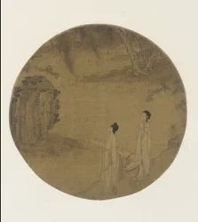 Deux femmes avec un qin (cithare)
