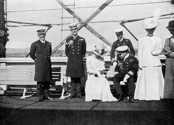 À bord du yacht royal Victoria and Albert III, Christiania Oslo, Norvège, 1908