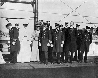 À bord du yacht royal Victoria et Albert III, Christiania Oslo, Norvège, 1908