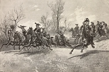 Artillerie à cheval, armée italienne, gravure d
