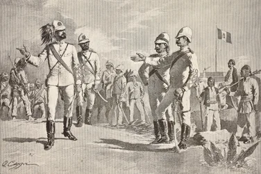 Soldats italiens et locaux, en uniformes de l