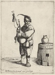 Joueur de cornemuse, Paysans en pied (série)