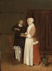 Une femme lave ses mains
