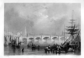 Le pont et le quai de Broomielaw, Glasgow, Écosse, 1886