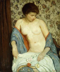 Nu avec kimono bleu