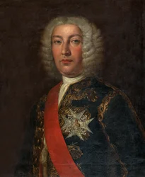 Espagnol : Juan José Navarro de Viana y Búfalo (1687-1772) Marqués de la Victoria, Capitán General de la Real Armada Portrait de l