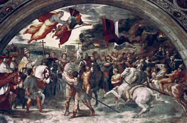 Le pape Léon Ier repoussant Attila, détail, 1511-14