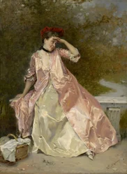 Femme avec un panier de pique-nique