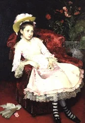 Jeune dame en rose