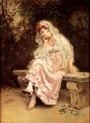 Jeune femme dans un jardin