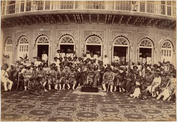 Le maharaja Scindia, des nobles et de hauts fonctionnaires, Gwalior