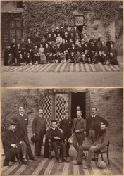 Directeur et enseignants de la Bishop Cotton School, Shimla (recto) ; élèves de la classe moyenne et personnel de la Bishop Cotton School, Shimla (verso)