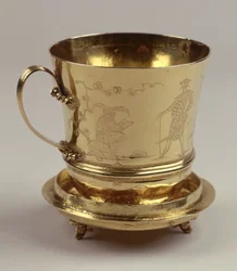 Tasse à chocolat en or, vers 1685