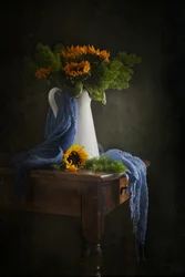 Nature morte de tournesols à l
