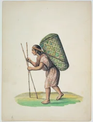 Quito avec de grands paniers verts