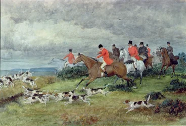 Chasse au renard dans le Surrey, XIXe siècle