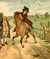 Le cheval de John Gilpin est effrayé par un âne, 1878, vers 1918