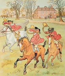 Trois chasseurs joviaux