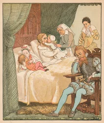 Avec des lèvres aussi froides que la pierre, ils ont embrassé les petits enfants, c1878