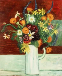 Bouquet of Flowers in a Vase; Bouquet de Fleurs dans un Vase