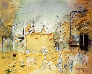 Scène de récolte (huile sur toile)