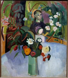 Jeanne dans les fleurs