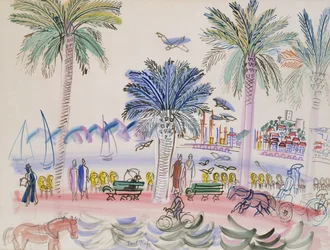 Vue du Suquet, Cannes (aquarelle)