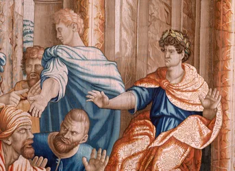 Série Actes des Apôtres. Elymas frappé de cécité. Septième tapisserie de la série