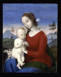 Madone et enfant avec un oiseau