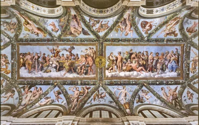 Vue des voûtes de la Loggia de Cupidon et Psyché