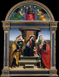Madone et enfant en trône avec des saints, vers 1504