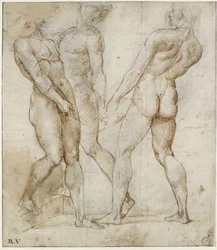 Trois porteurs nus (étude pour la Mise au tombeau du Christ)